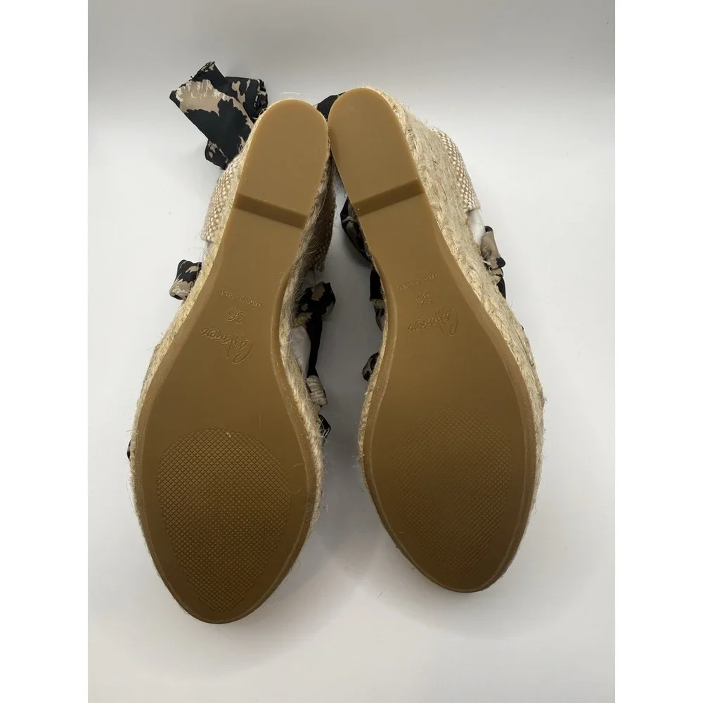 Diane von Furstenberg x Castañer Jorgelina Leopard Wedge Espadrilles Size 6 NIB